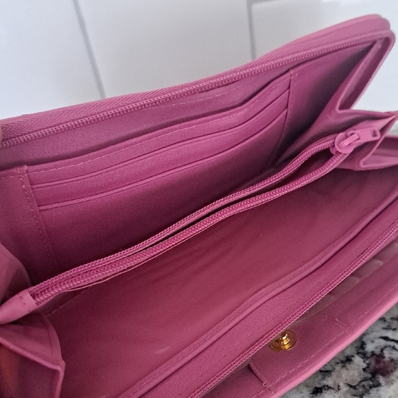 Buxton Pink Snake Print Wallet - Picture 5 of 7